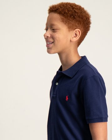 Polo Ralph Lauren Slim Fit Cotton Mesh Polo Shirt Blau Polo/Rugbyshirts Jungen - Kids Brand Store