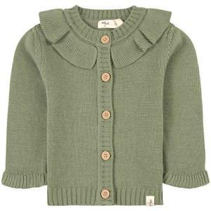 Little Jalo Khaki Flounce Knit Cardigan 74 cm - Jumpers and knitwear - 74 cm - Green - Mädchen