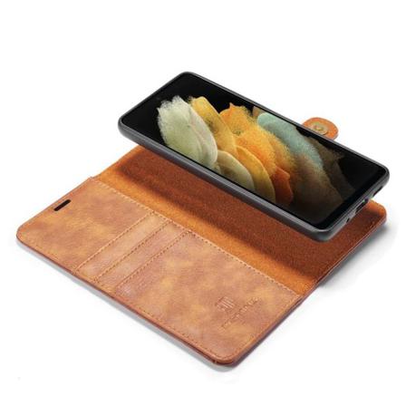 Mobilplånbok Dg-ming 2i1 Samsung Galaxy S21 Ultra Brun