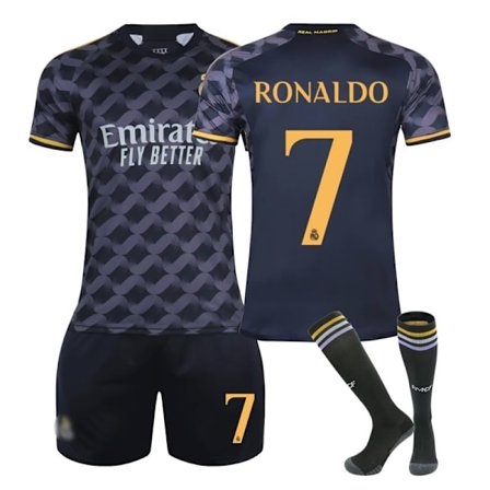 23-24 Real Madrid borta Kungsblå tröja Fotbollsdrag nr.7 RONALDO