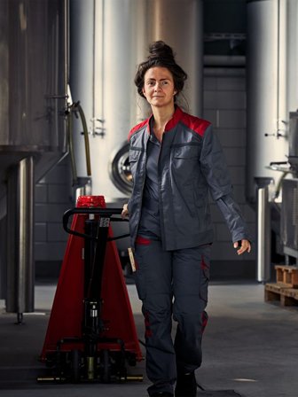 Fristads Herr Jacka 4555 STFP, Grå/Röd