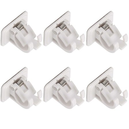 Rørholder Rørklemme Veggfeste med Selvklebende Uten Boring for Dusjforheng Rør Kjøkken Garasje Oppbevaring