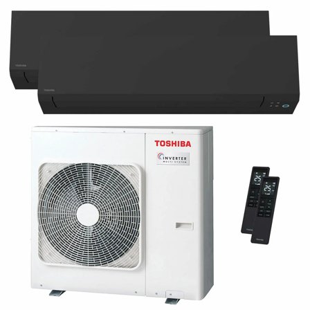 Condizionatore Toshiba SHORAI Edge Black dual split 18000+18000 BTU inverter A++ wifi unità esterna 10 kW