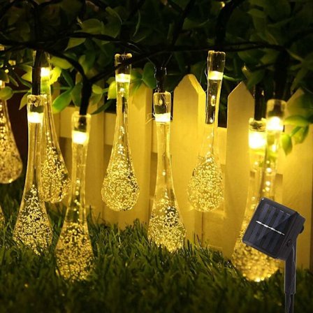 30 LED 6,5 m Solar String Lights för utomhusträdgård 8 lägen, vatten