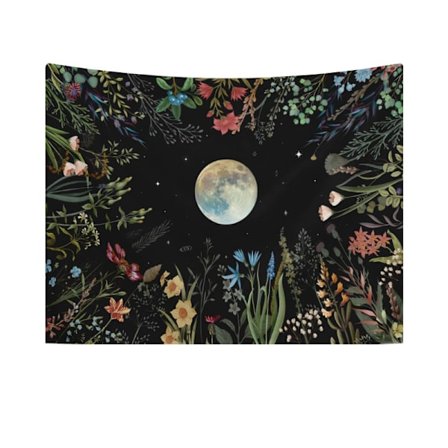 130x150cm Moonlight Garden -seinävaate luonnonkoristeluun
