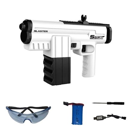 Elektrisk vattenpistol Uppladdningsbar Automatisk Spruta Pistoler Blaster Vatten Pool Leksak(Uppladdningsbar vit p)