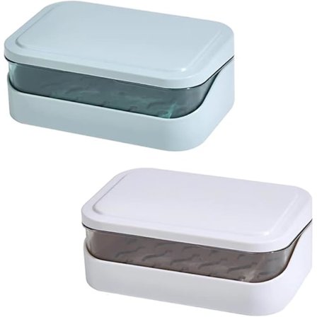 2 stk. sæbeskål sæbeholder, sæbeskål med låg, sæbeskålholder med låg badeværelseskøkken til hjemmet, sæbeskål sæbeskåle med drypbakke