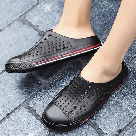 Dame herre (sort) havetræsko sko casual hjemmesko unisex lydløs