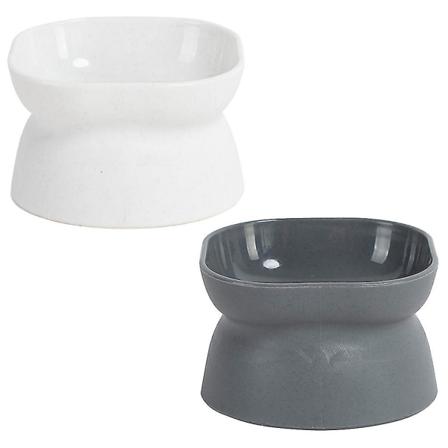 2 stk skrånende katteskål, hevet katteskål beskytter kattens ryggrad og A