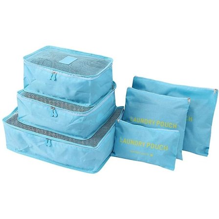 6 Pack Travel Storage Bags Waterproof Clothes Packing Cube Luggage Organizer Pouch