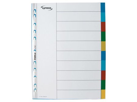 LYRECO Plastregister 10-flik PP-plast A4+ - Lyreco - Kontorsmaterial - Pärmar och register - Plastregister - Otryckta