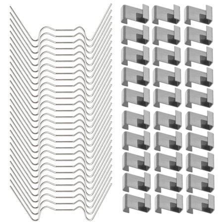100 stk Rustfritt Stål Drivhus Glassvindu Festklips (med