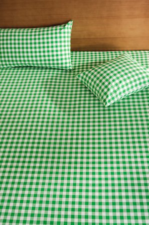 Jotex - Stretchlaken Økologisk Limegrønn/naturhvit - LAUREN - Kjøp Dra-på-laken hos Jotex