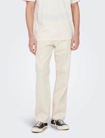 ONLY & SONS Onsedge Straight Ecru 5917 Pim Dnm Noos - Cream - 28 x 32