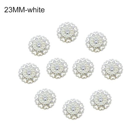 10st Love Heart Rhinestone Buttons Skjorta Knappar VIT 23MM