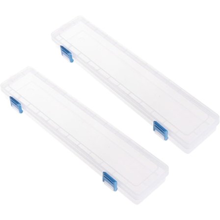 33x7x3,5 cm 2-pak Plastik Penalhus til Pensler og Kontorartikler - Akvarel Opbevaringsorganisator - Tegneværktøjer