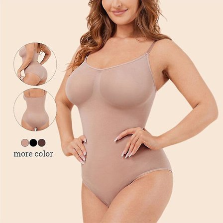 Seamless Shapewear Body för kvinnor Magkontroll Butt Lifter Kroppsformare Slät osynlig under klänning Slimmande underkläder, beige