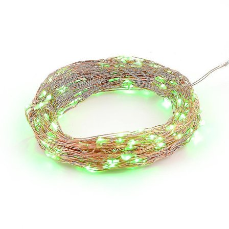 Solcelled Varmt Hvit 20m 200LED Kobbertrådlys