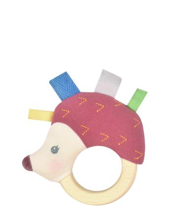 Natural Rubber Hedgehog Rattle/Teether Patterned Tikiri