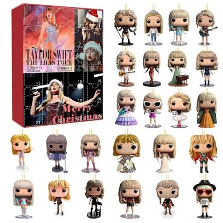 Taylor Swift Adventskalender 2024 - 24 dagers adventskalender nedtellingskalender ornament jule nøkkelring gaveidé musikkelsker