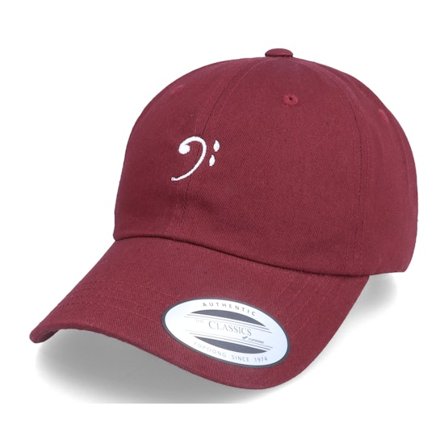 Abducted - Bass Clef Maroon Dad Cap Unconstructed Red Cap - @ Hatstore