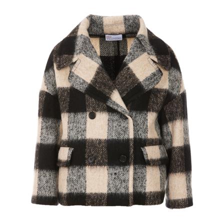 RED Valentino Double-Breasted Coats Brun, Dame Uldfrakker