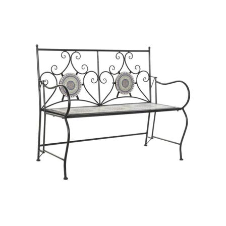 Bänk Dkd Home Decor Keramik Mosaik Metall (111 X 54 X 88 Cm)