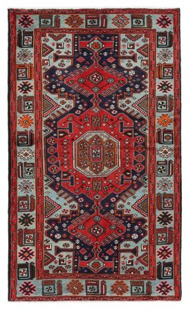 Hamadan Teppich 130X220 Dunkelrot/Schwarz Wolle, Persien