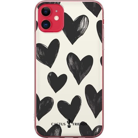 Kompatibel Mobilcover til Apple Apple iPhone 11 Cactus and Friends - Bold Black Love Pattern