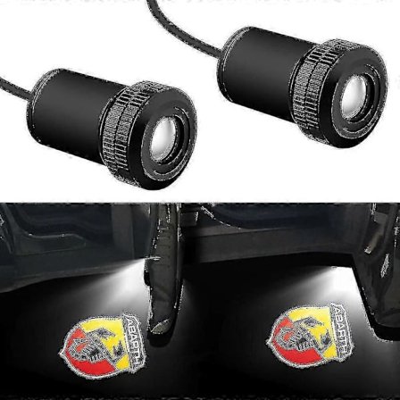 2 st Bildörröppningslogga Projektorlampa För Fiat 500 Punto Abarth Stilo Bil Interiör Artighetsdörrlampa Abarth Välkomstlampa[D]