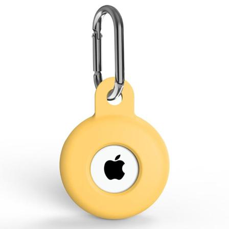 Apple Airtag Hållare Med Karbinhake I Silikon - Gul Yellow Gul