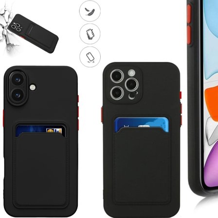 Iphone 16 Pro/ProMax/Plus -kuori korttitaskulla -