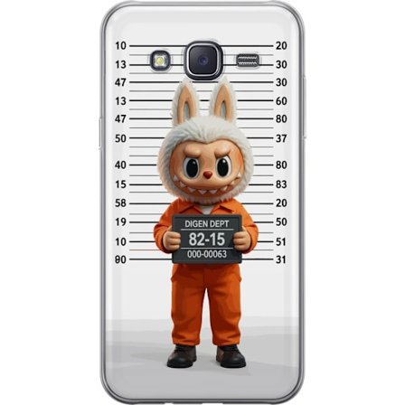 Kompatibelt Mobildeksel til Samsung Samsung Galaxy J5 Søt tegnet kaninfigur i fengselsklær med fangenummer mot bakgrunn med lengdemåling