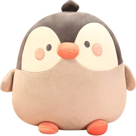 Gosig pude med buttet pingvin, grå, gaver, 35 cm