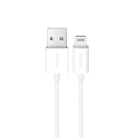 Puro TPE 12W USB-A - Lightning-kabel 3m - Vit