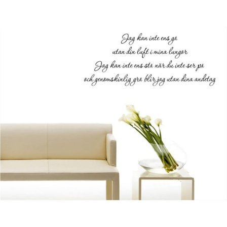 Väggdekor/Väggord - Utan dina andetag