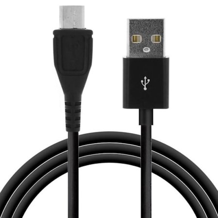 USB-kabel - AVIZAR - Micro USB - 2 meter - Svart - Överföring och laddning