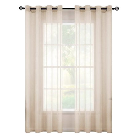 2 kpl Läpikuultavat Voile-verhot purjerenkailla, 140x225 cm, olohuoneeseen ja makuuhuoneeseen