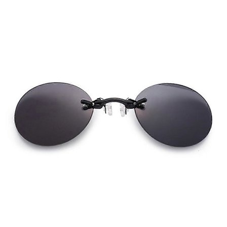 Herre Vintage Runde Clip-On Næse Briller Matrix Morpheus Film Rammeløse Solbriller Kantløse Mini Briller (FMY)