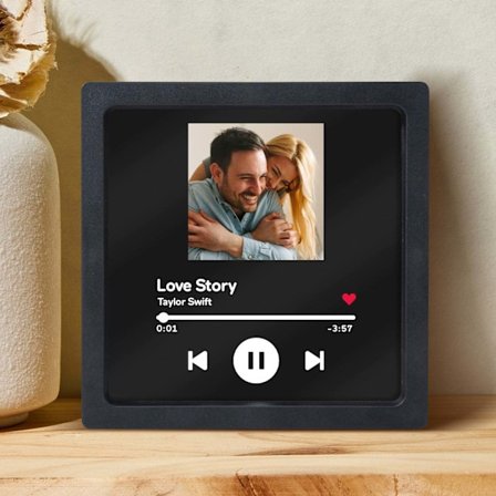 Tilpasselig Musik & Foto Køleskabsmagnet med Indbygget Musikafspiller - Personliggør med Yndlingssang og Album Billede, Bedste Fødselsdagsgave