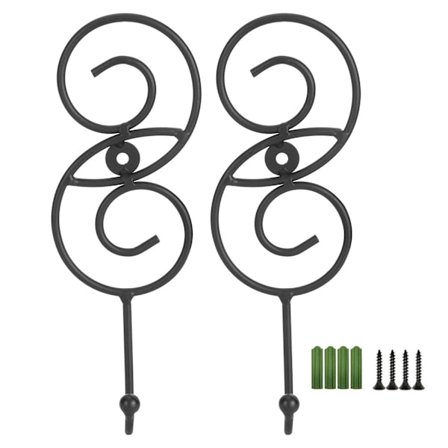 2 stk. innovative veggmonterte kleshengere, klesknaggholder, håndkleholder for bad, kontor (svart)