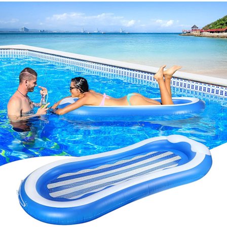 Pool Inflatables för vuxna, uppblåsbara pool flyter stol Mesh Vatten Hängmatta Pool Lounger