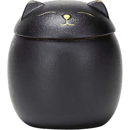 Katturna för kattaska Minnesföremål Husdjursurnor Katter Svart Katturna 3" X 3" (svart)