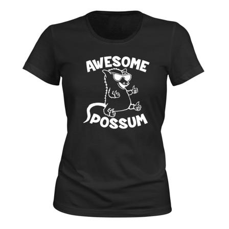 Awesome Possum - T-SHIRT - DAME svart M