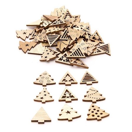 50 kpl - Pieniä puisia joulukuusia Joulukäsityöt / Joulukoriste