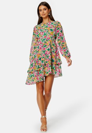 BUBBLEROOM Wyomia ls dress Pink / Patterned Klær