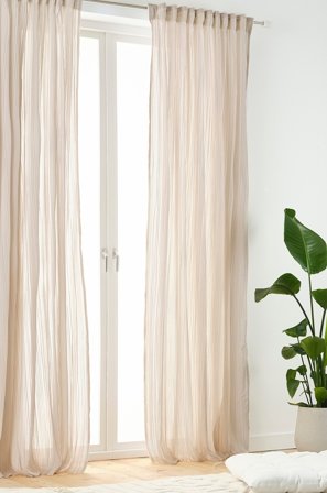 Jotex - Gardin Med Multifunksjonsbånd 2-pk Lys beige - TEA - Kjøp Multifunksjonsgardiner hos Jotex