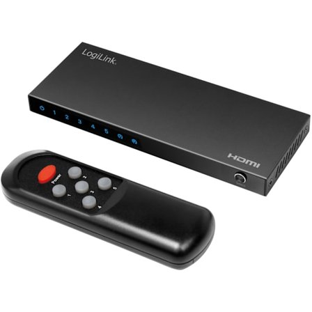 5-portars HDMI-switch, 4K/60Hz, HDMI 2.0, Fjärrstyrd