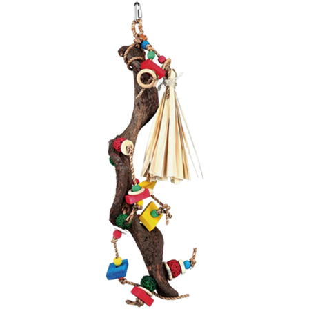 Trixie - Naturlig leketøy med rottinggress og tremiks 56 cm - Fugl - Fugleleker - Leketøy i naturmateriale - ZOO.no