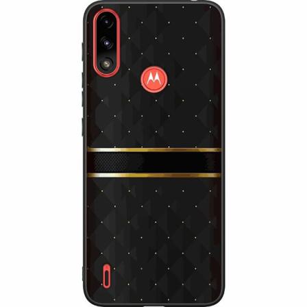 Motorola Moto E7i Power Svart Skal Golden Stripes